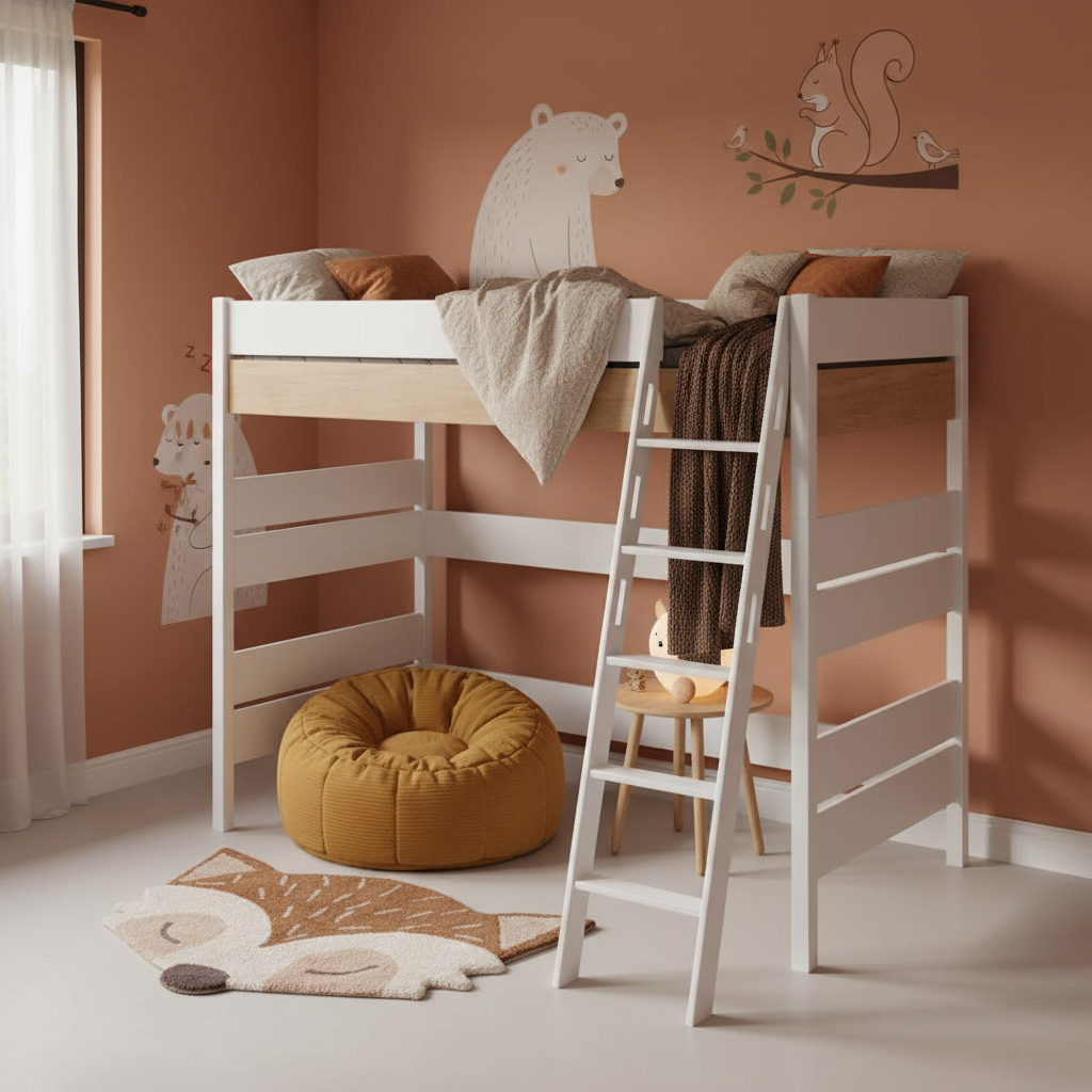 Hochbett Kira Nebraska mit Schrägleiter, 90 x 200 cm #2