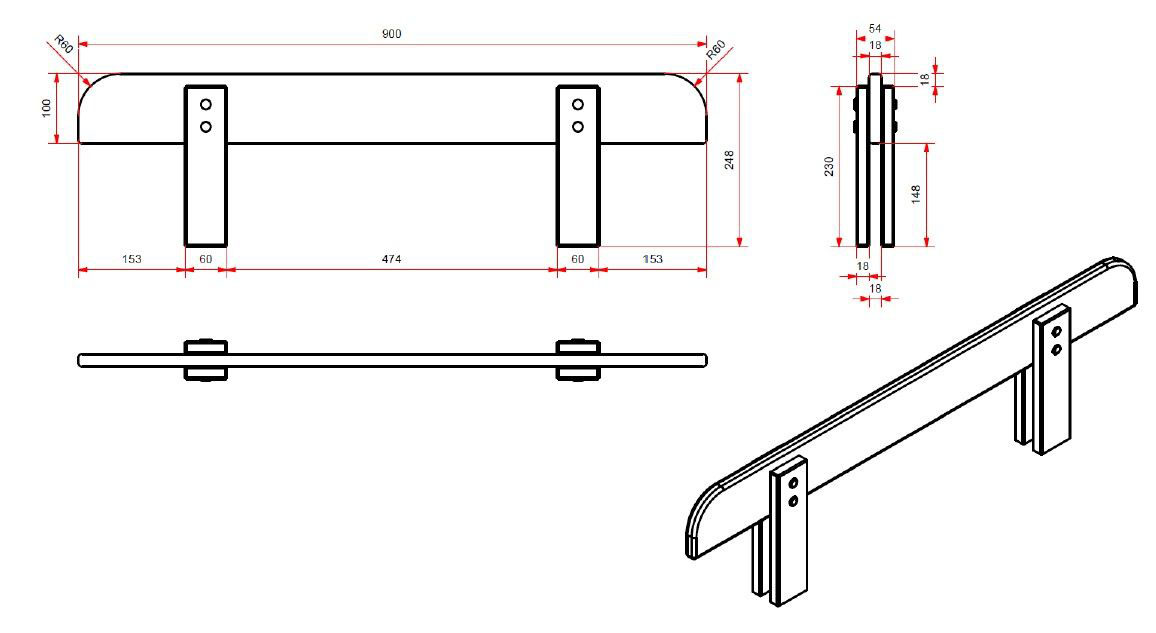 Bett Kiddy inkl. Absturzsicherung Mint 6