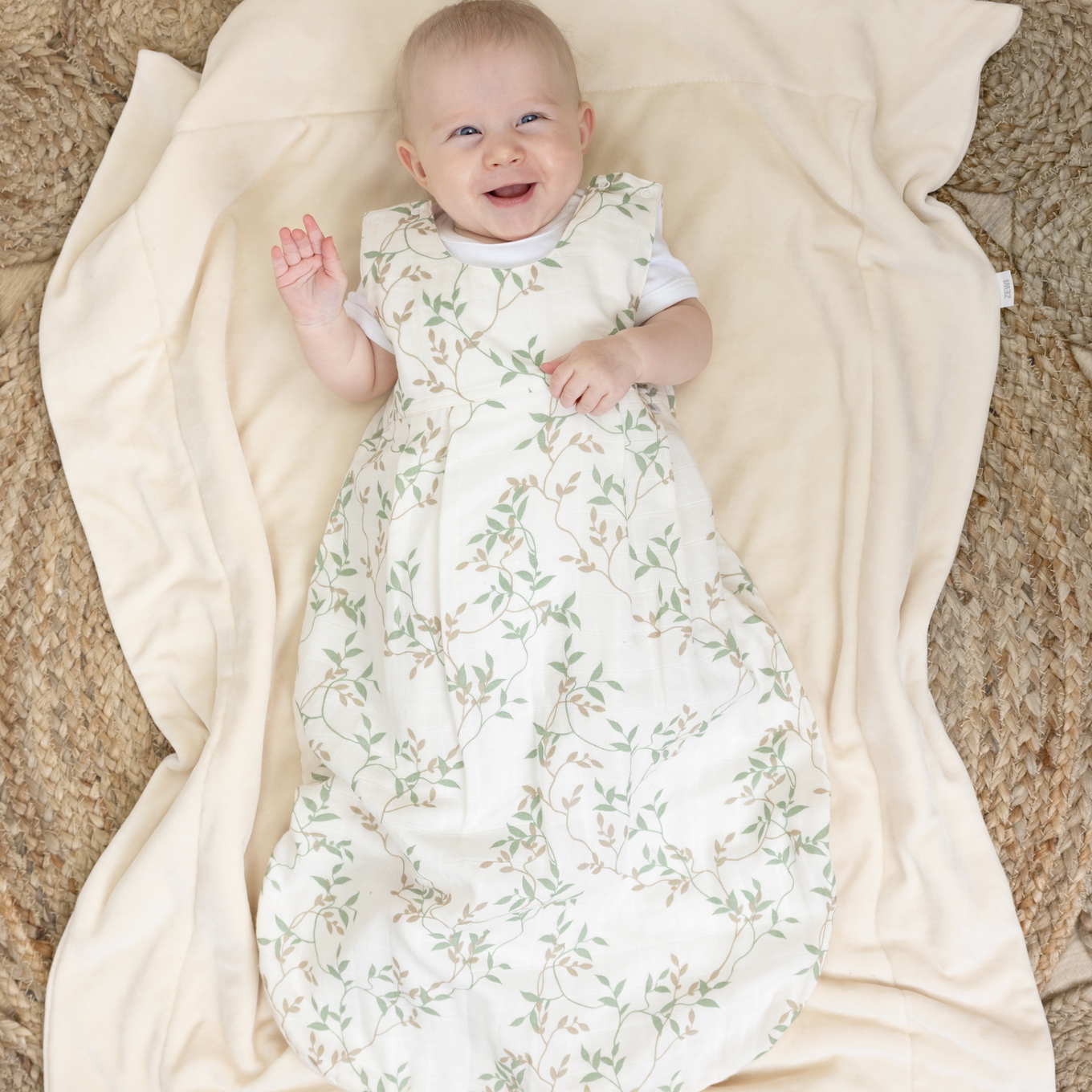 Babydecke Samt Ecru #2