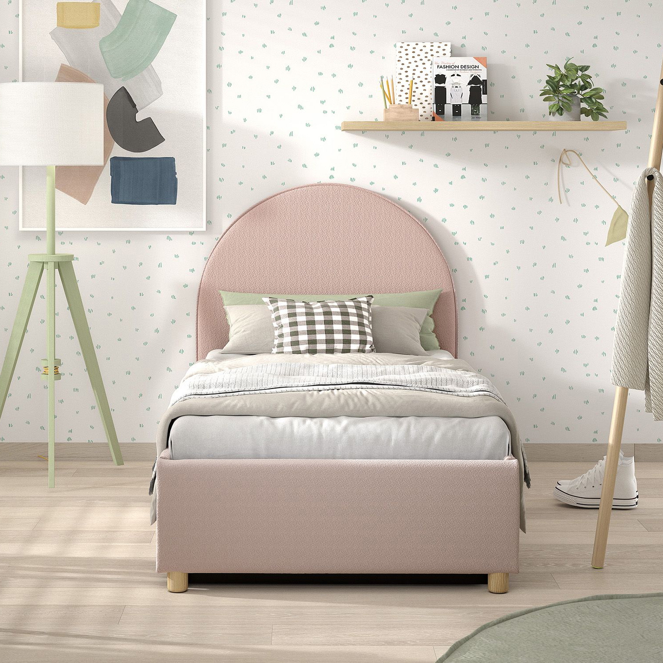 Bett Moon mit Stauraum Rosa, 90 x 200 cm 4