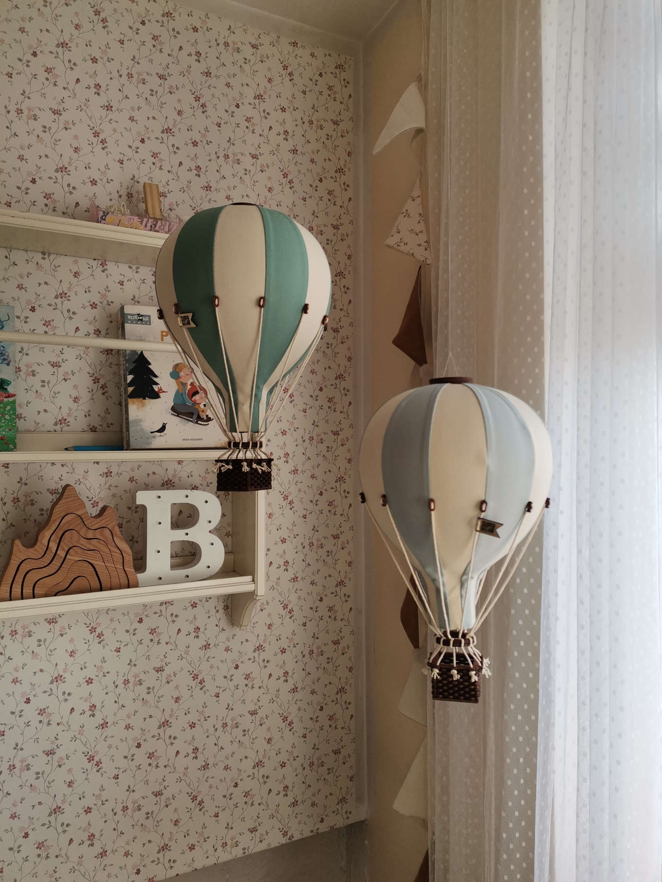 Deko Heissluftballon Beige Grün S 4