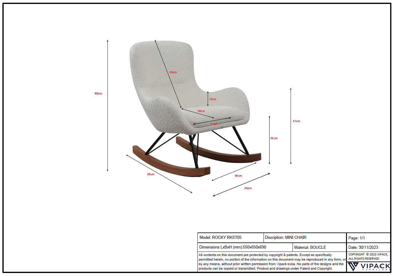 Kinderschaukelstuhl Rocky Anthrazit 4