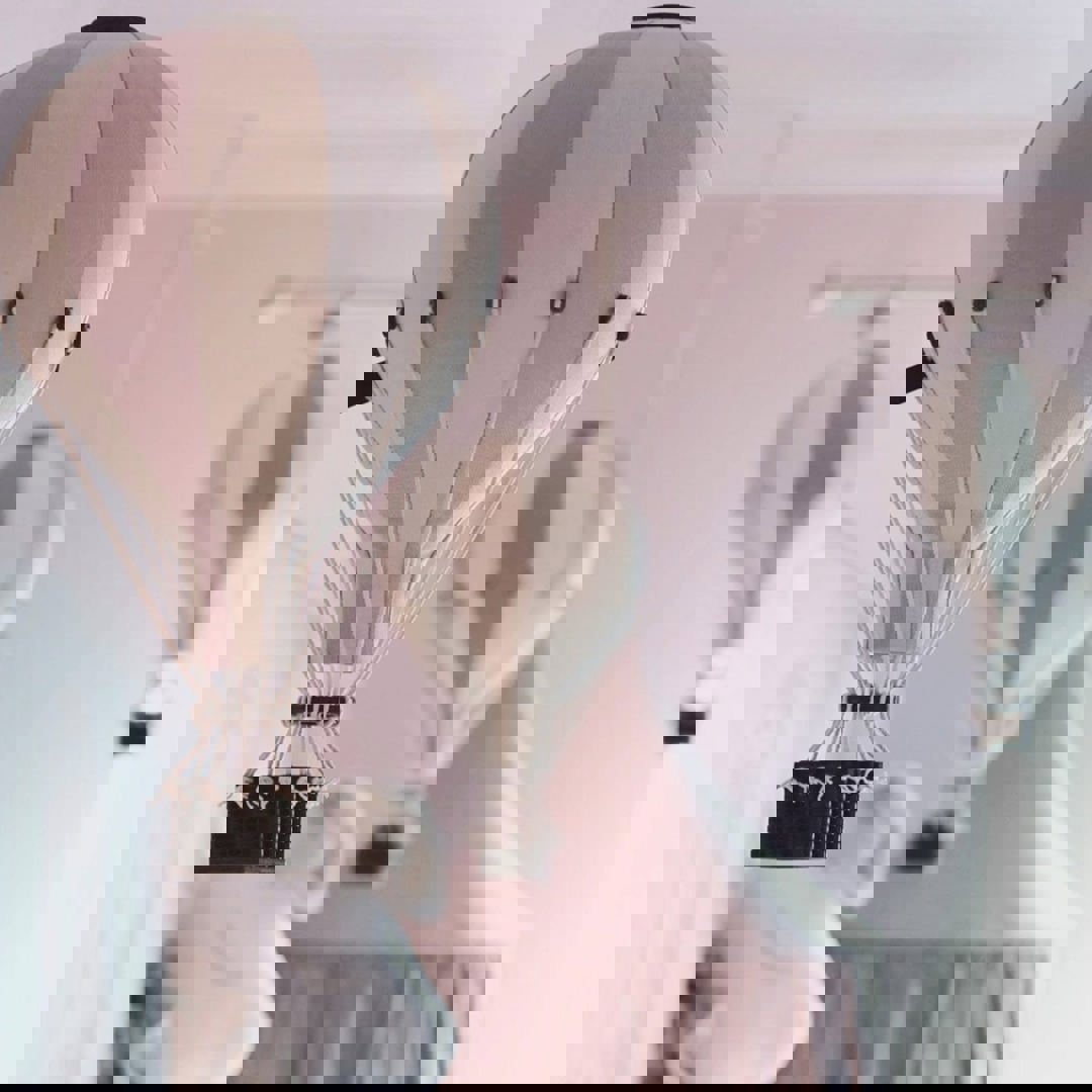 Deko Heissluftballon Creme Hellblau Lila S #2