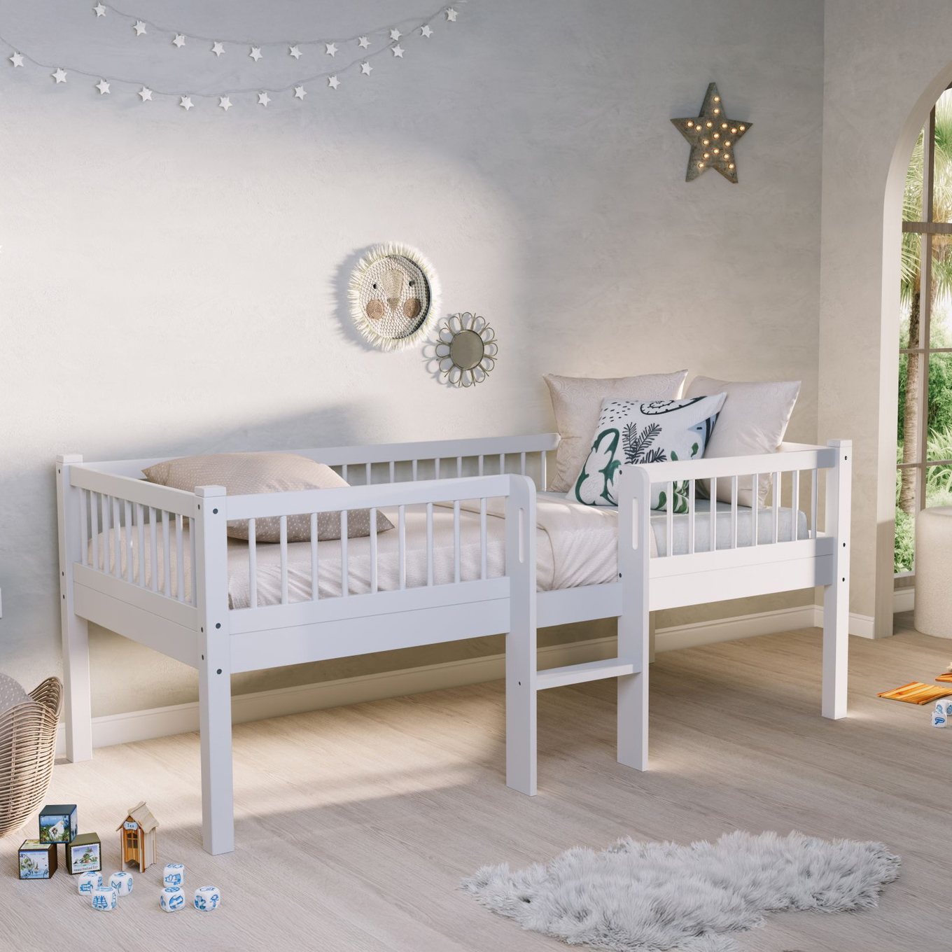 Halbhohes Bett Forrest mit Leiter 3-teilig Set 3