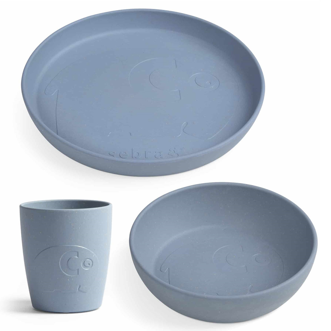 Geschirrset Mums Puderblau