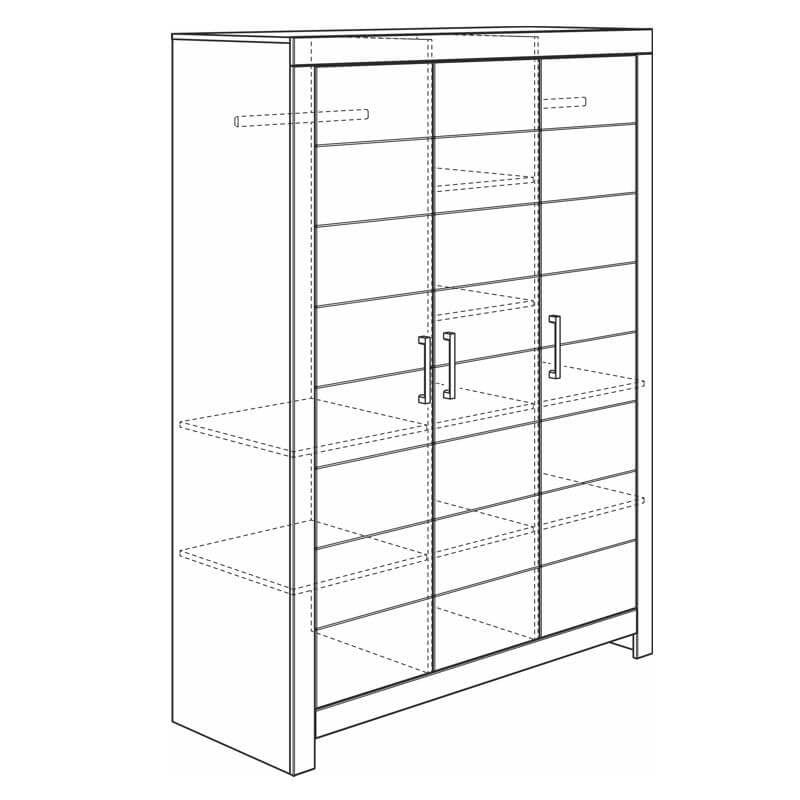 Kleiderschrank Fiona 3-türig 5