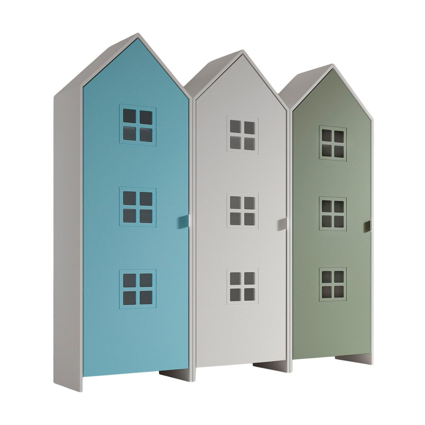 Schrank Casami Bruges 3-teilig Set Weiss, Grün, Türkis