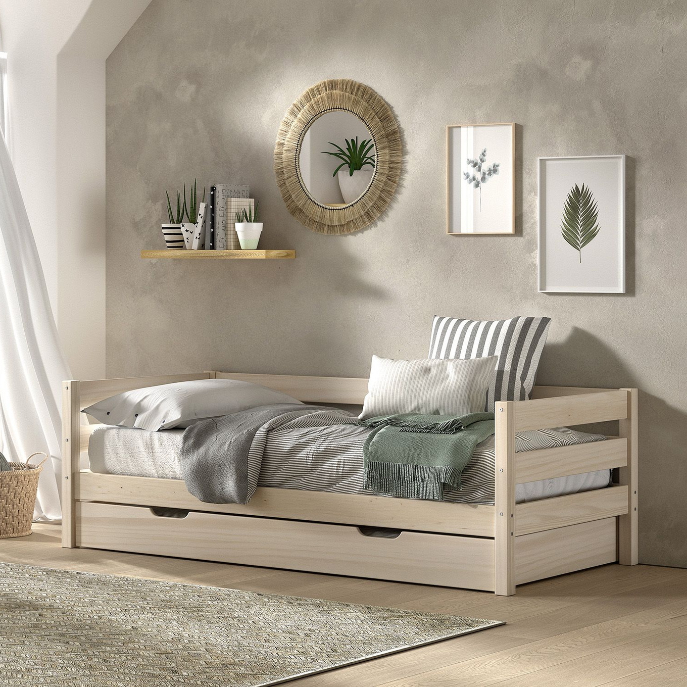 Kojenbett Margrit inkl. Ausziehkasten Natur #2