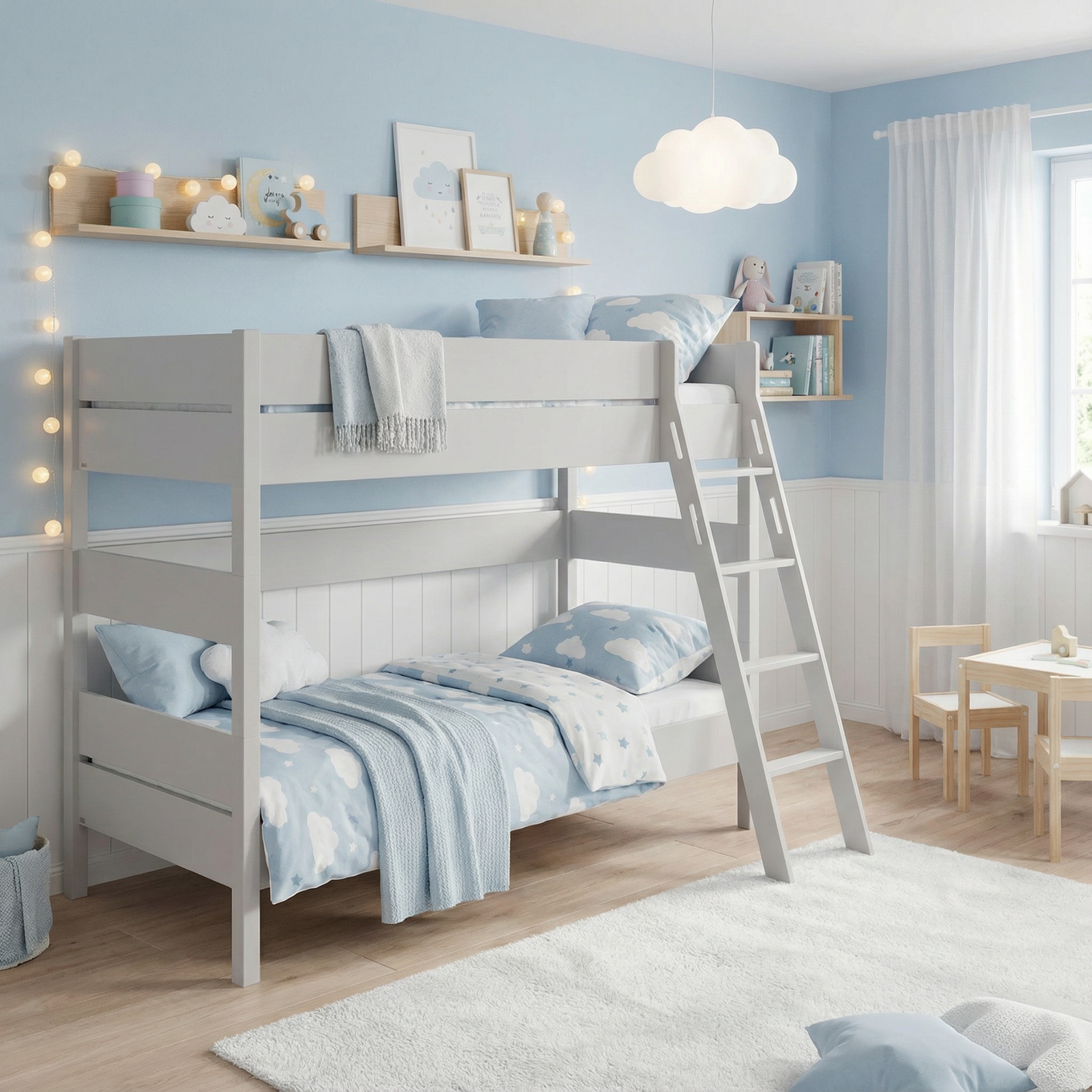 Etagenbett Tiago Grau, mit Schrägleiter, 120 x 200 cm 4