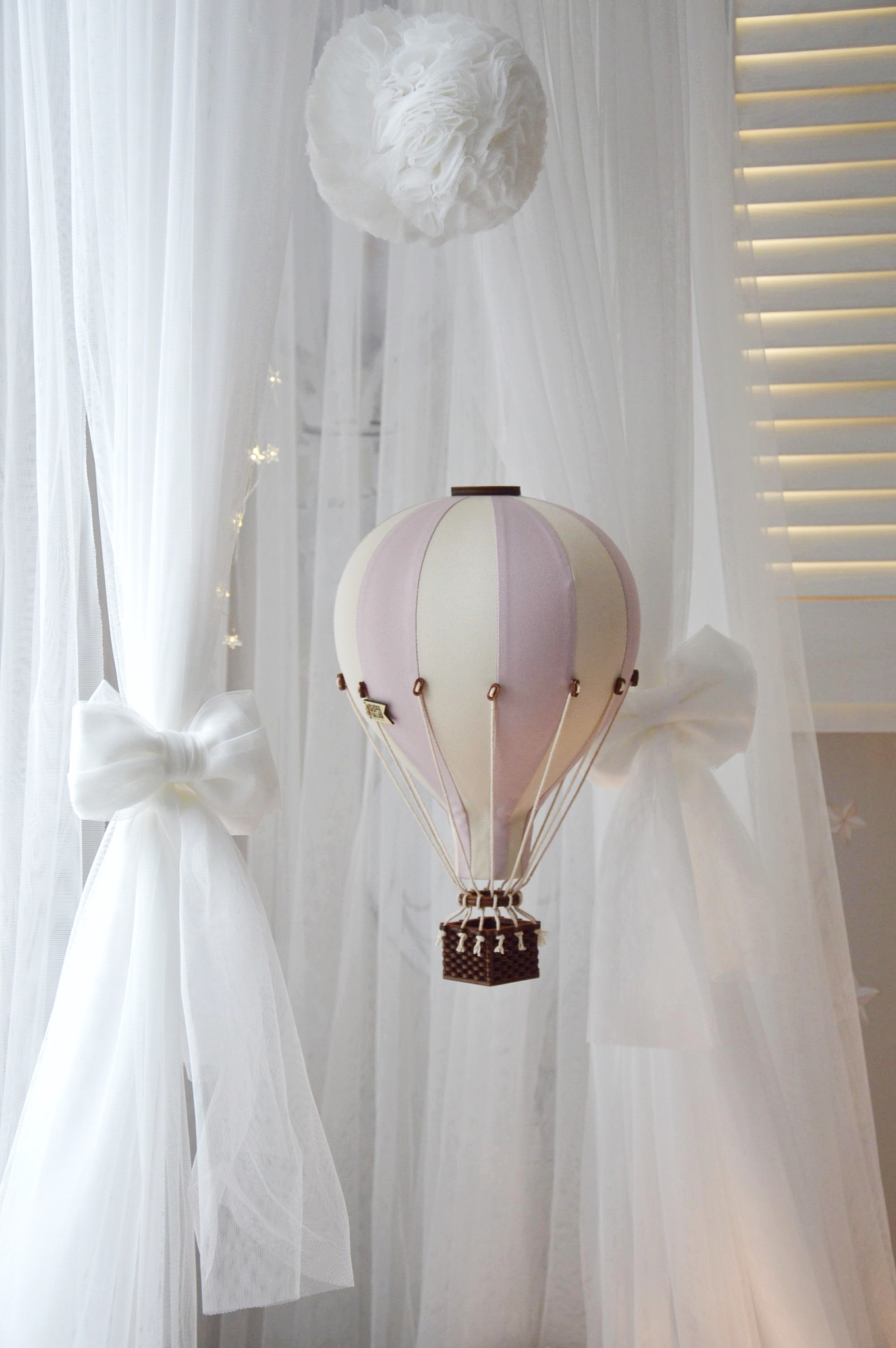 Deko Heissluftballon Beige Lila L 3