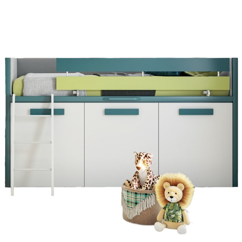 Halbhohes Bett Sky Weiss