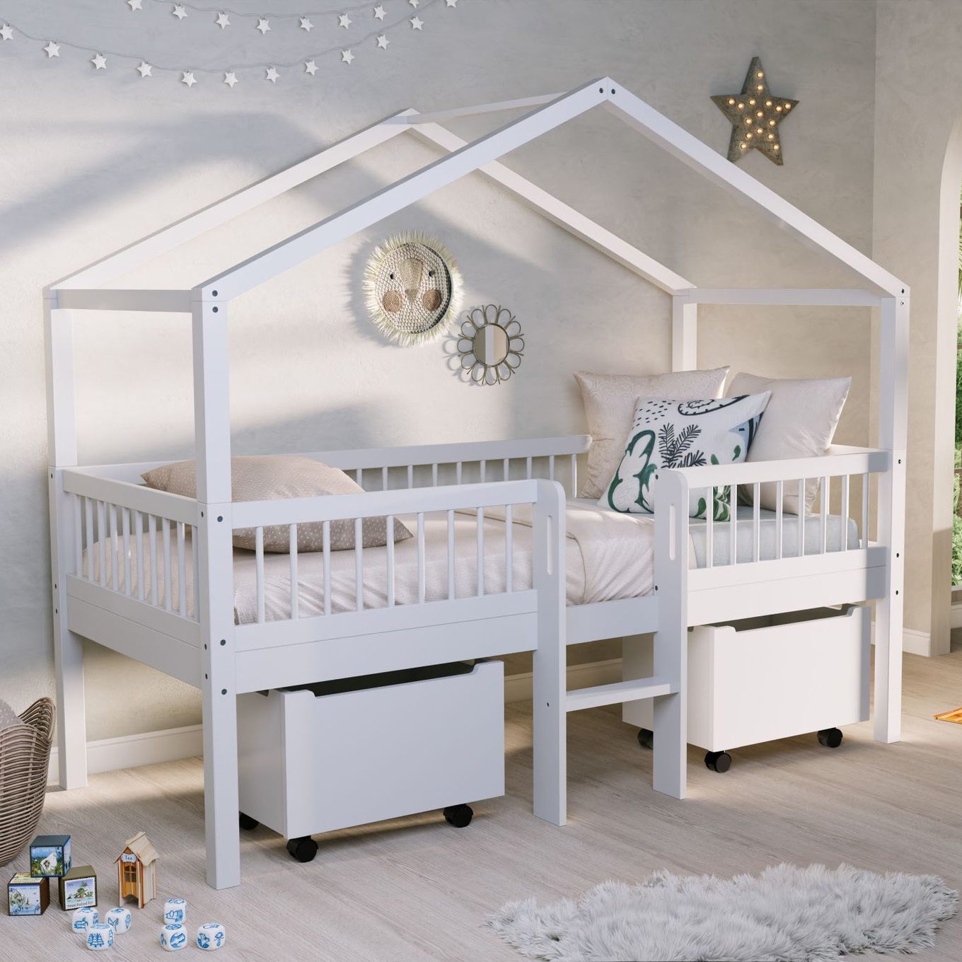 Hausbett Forrest mit Leiter 3-teilig Set #2