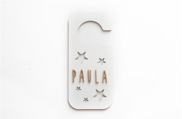 Türhänger Stern Weiss personalisierbar