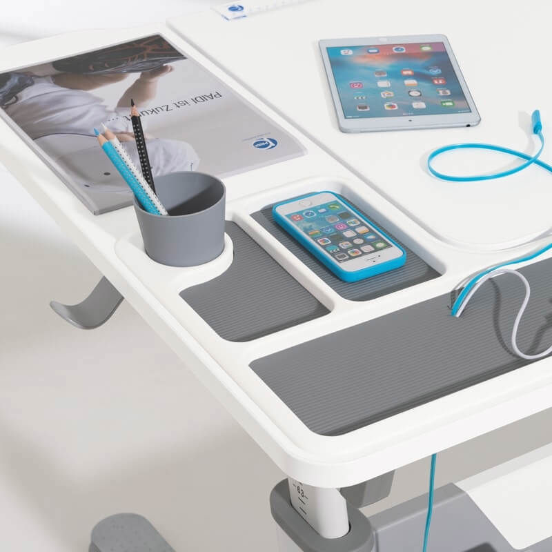 Schreibtisch Jaro Weiss für Rechtshänder 15