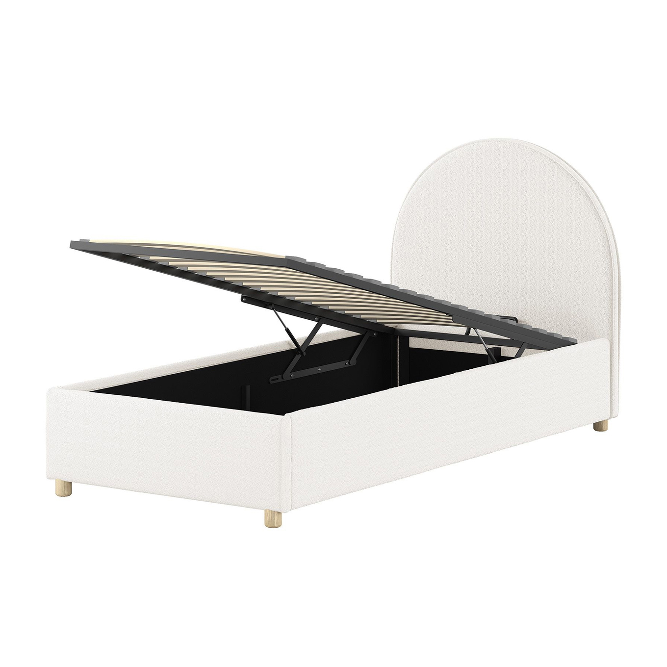 Bett Moon mit Stauraum Weiss, 90 x 200 cm 5