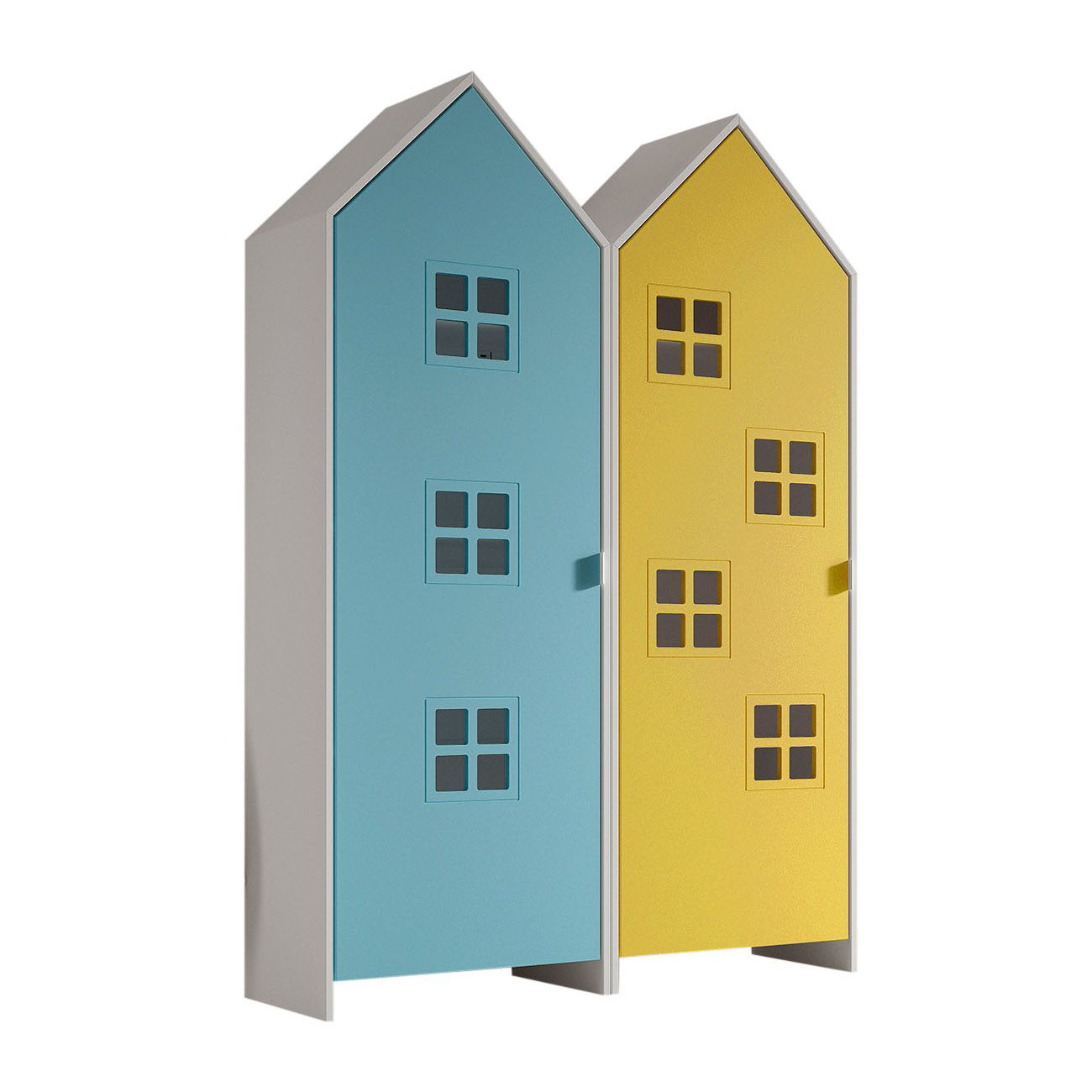 Schrank Casami Bruges 2-teilig Set Gelb, Türkis