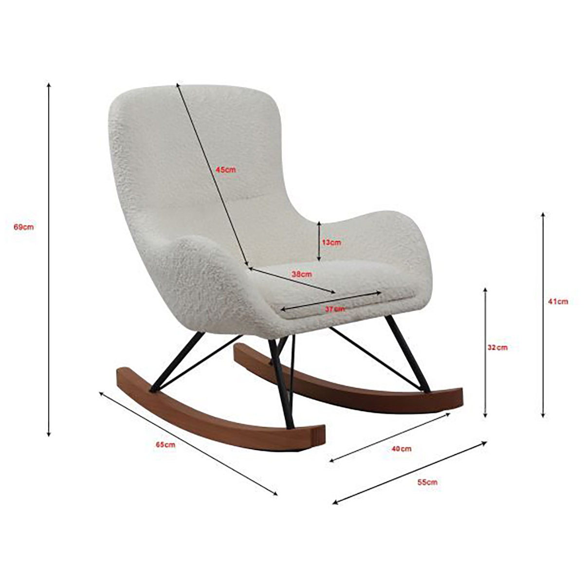 Schaukelstuhl Rocky Mini Beige 4