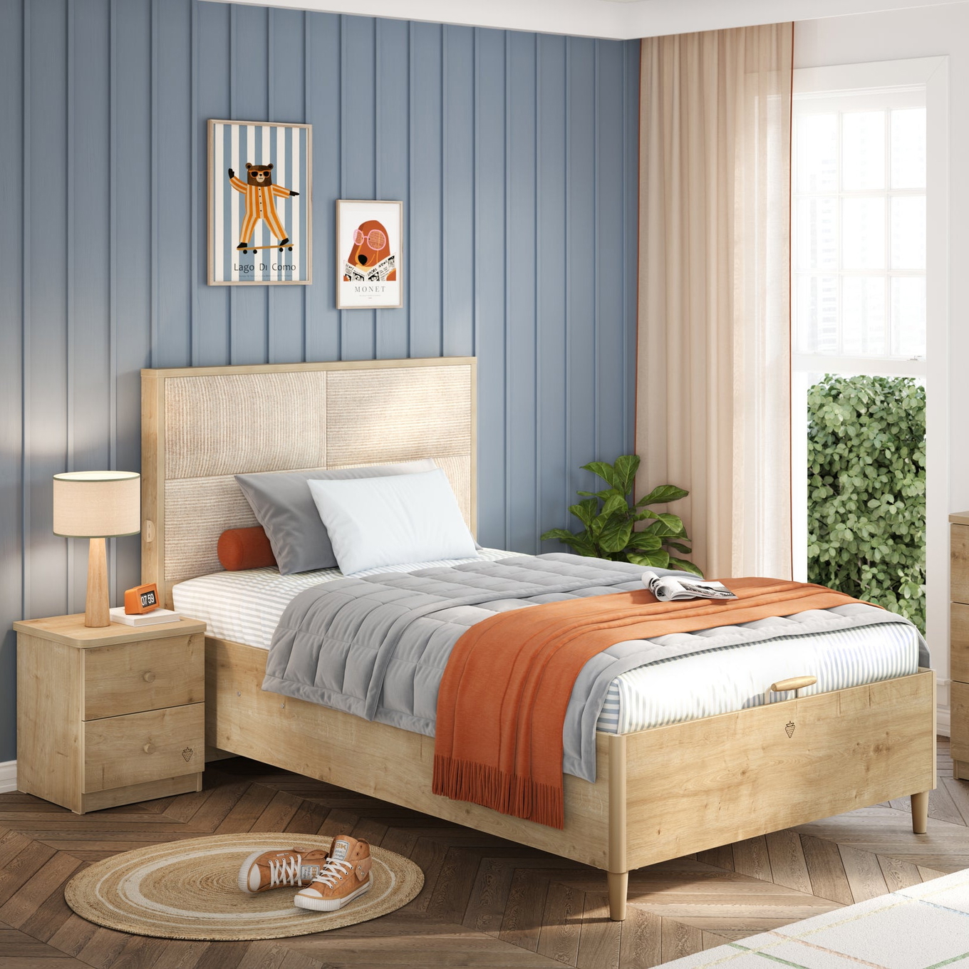 Bett Mocha Modern mit Polster, mit Stauraum, 100 x 200 cm #2