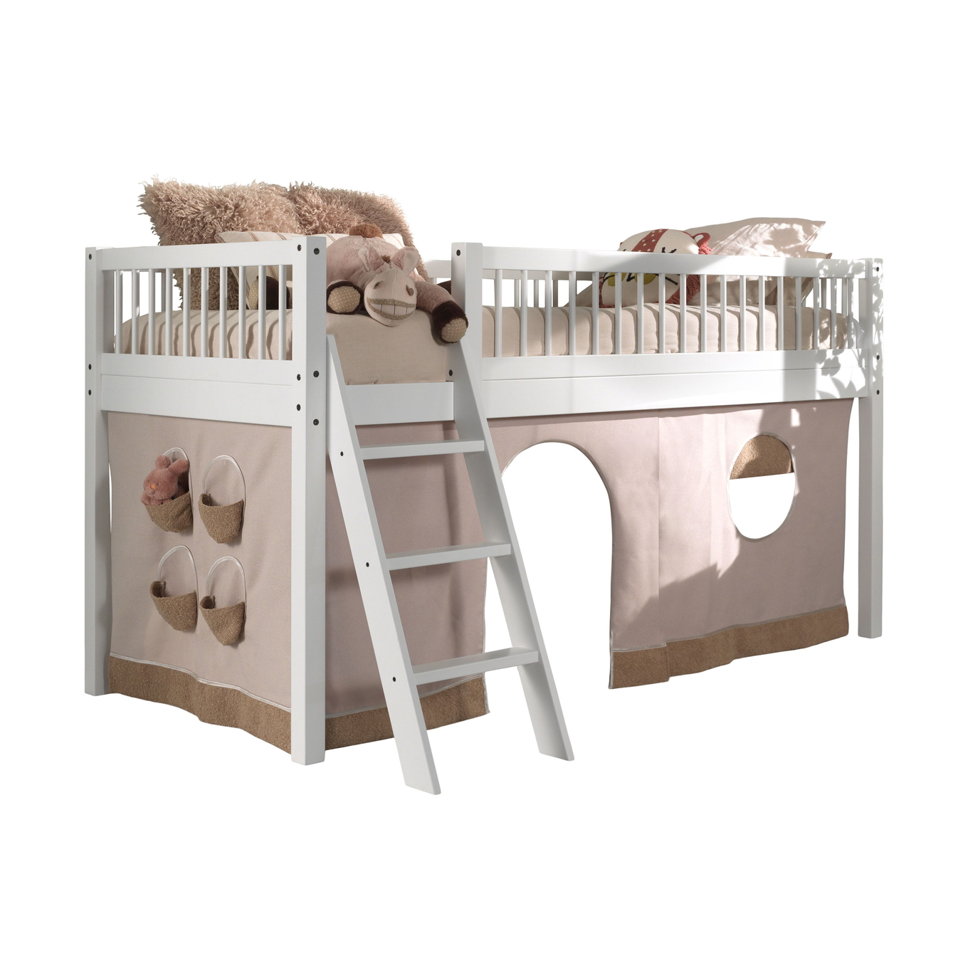 Hochbett Forrest inkl. Spielvorhang Weiss