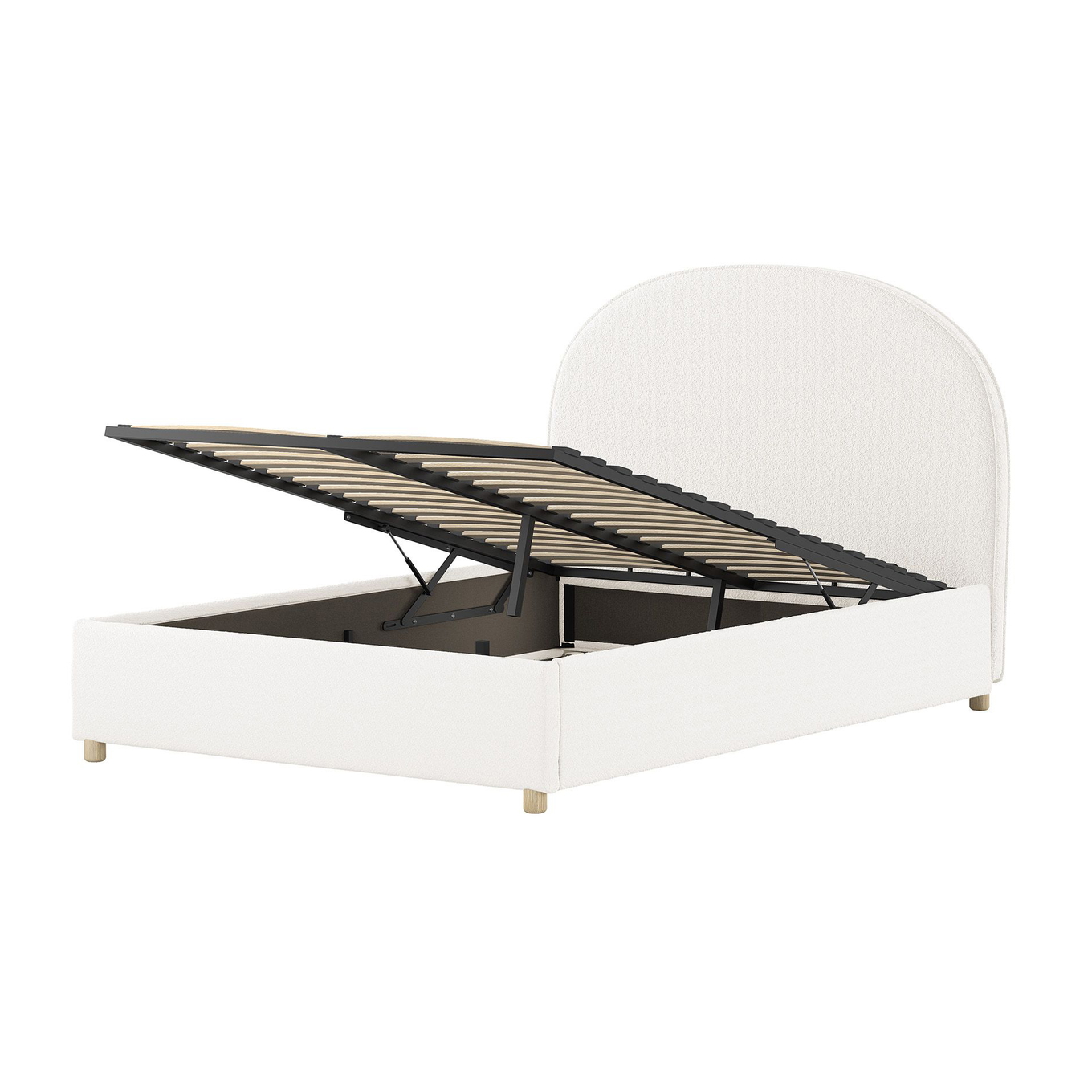 Bett Moon mit Stauraum Weiss, 140 x 200 cm 5