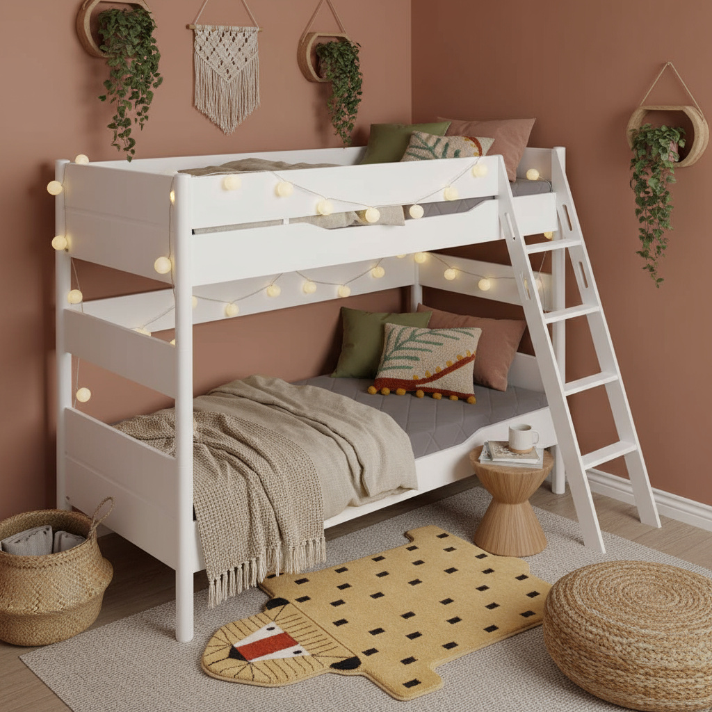 Etagenbett Ylvie mit Schrägleiter, Weiss, 90 x 200 cm 5