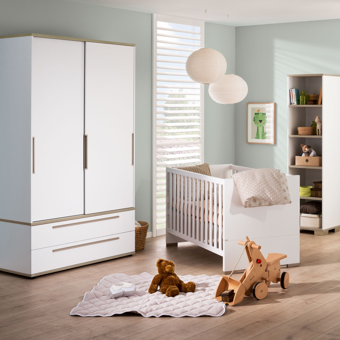 Kleiderschrank Carlo mit Schiebetüren Schmal Front Weiss #2