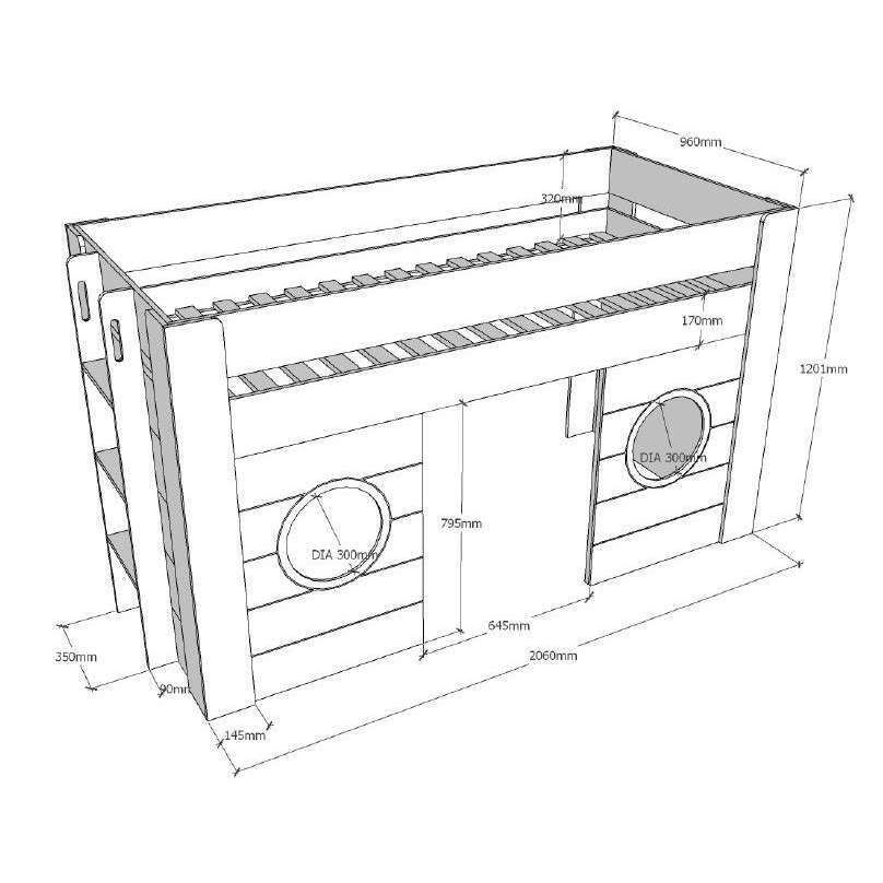 Halbhohes Bett Freya 6