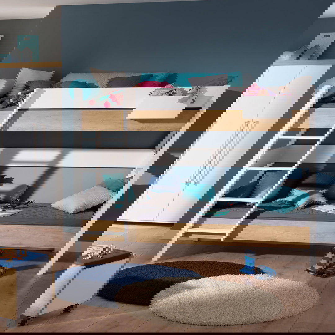 Etagenbett Kira Nebraska mit gerader Leiter, 90 x 200 cm #2