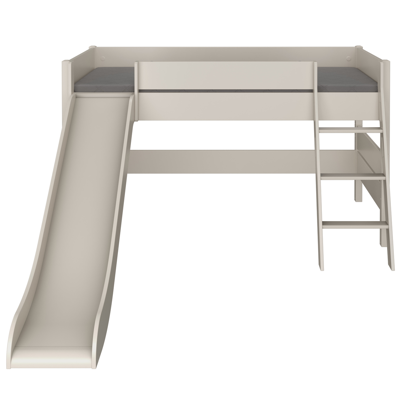 Halbhohes Bett Tiago mit Rutsche Beige, mit Schrägleiter, 90 x 200 cm 3