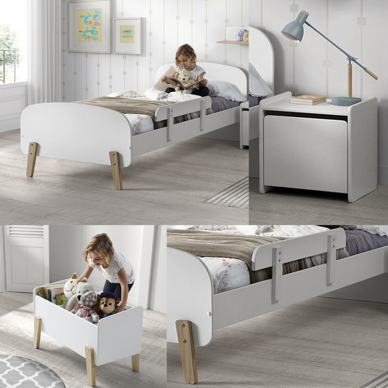 Kinderzimmer Kiddy 4-teilig Set B Weiss #2