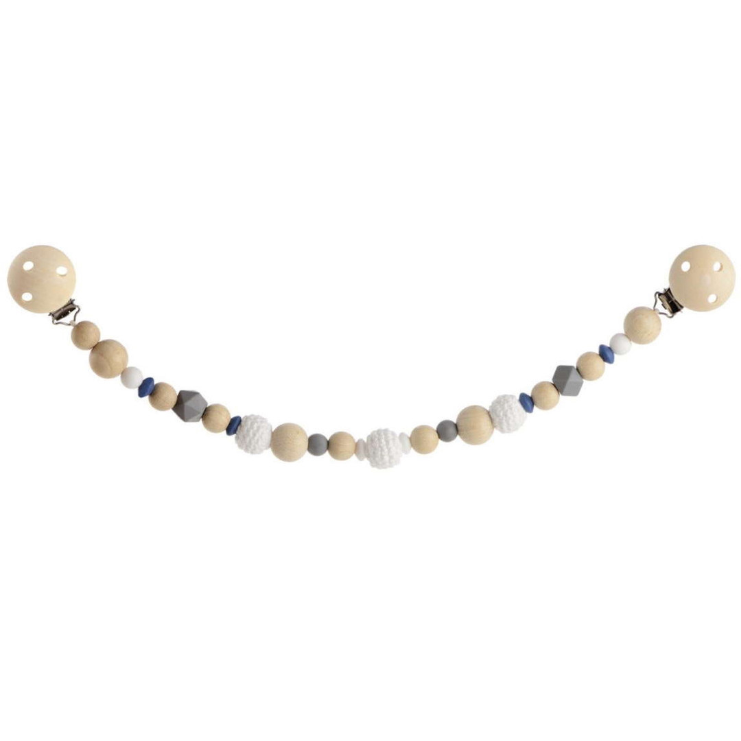 Kinderwagenkette Grau/Weiss