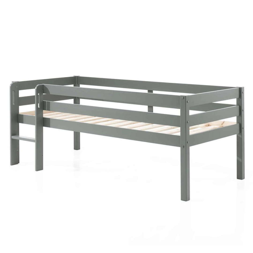 Bett Pino mit Leiter Grau