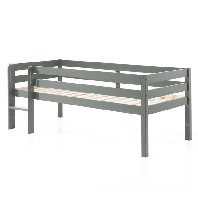 Bett Pino mit Leiter Grau