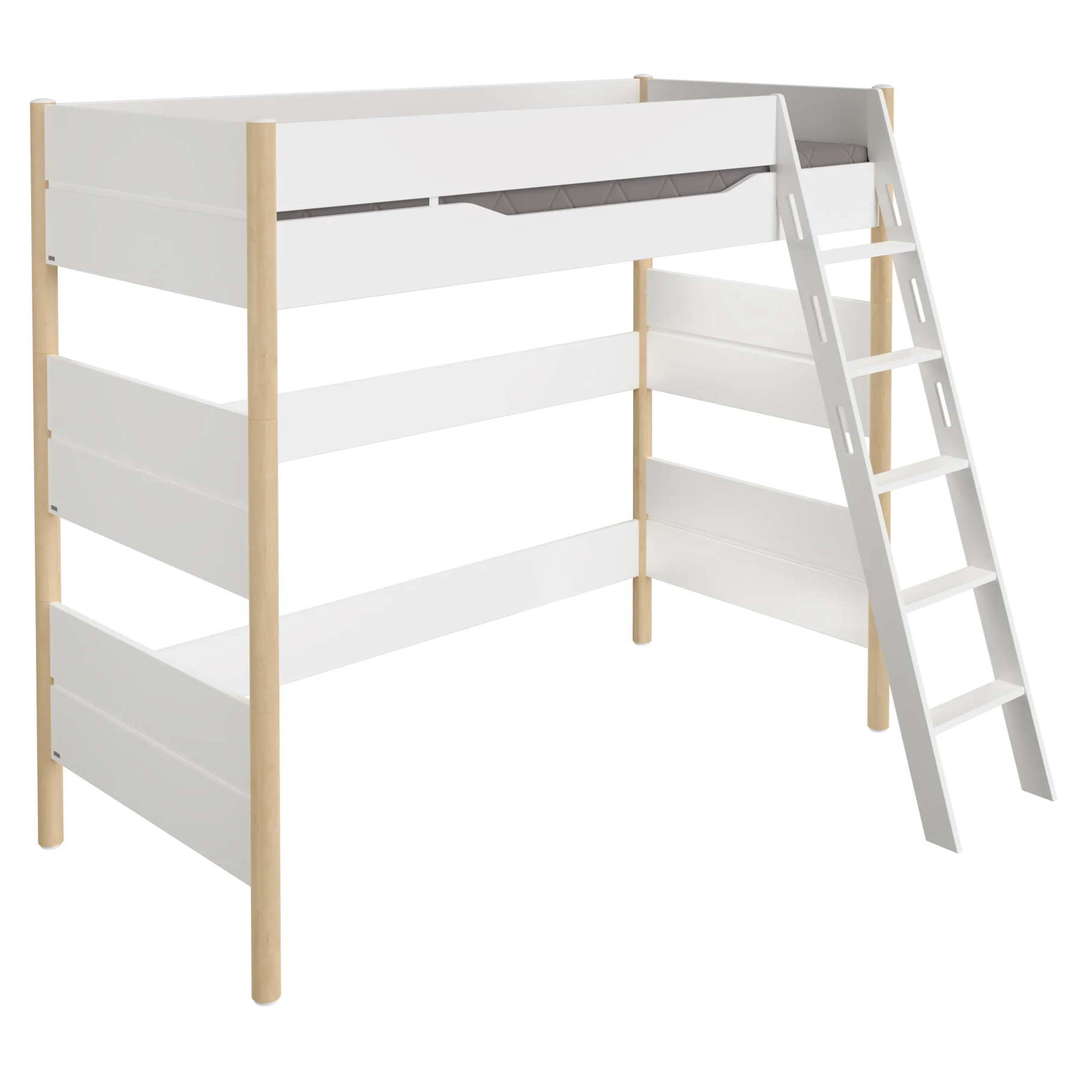 Hochbett Ylvie  mit Schrägleiter, Birke, 90 x 200 cm 1