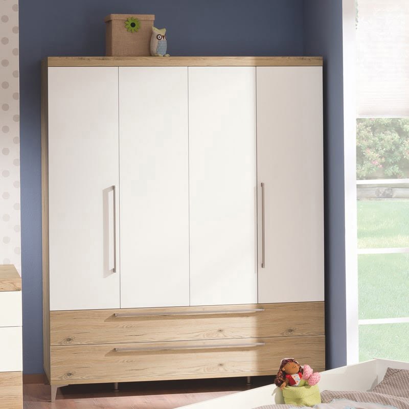 Kleiderschrank Remo Front 2x Eiche, 4-türig mit Schubladen #2