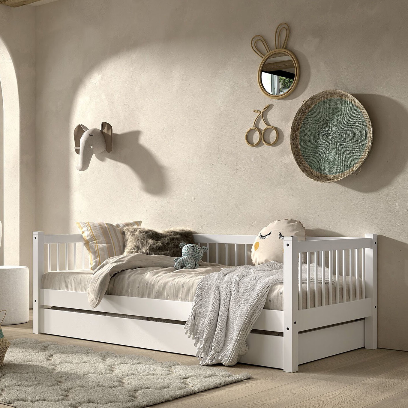 Kojenbett Forrest inkl. Ausziehkasten Weiss #2