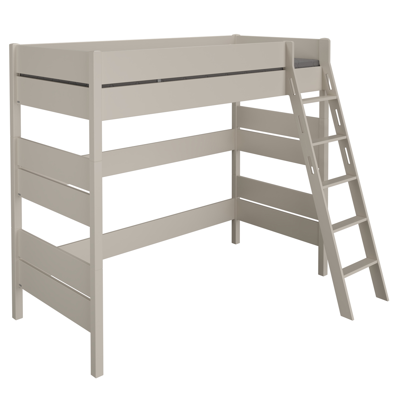Hochbett Tiago Beige, mit Schrägleiter, 90 x 200 cm