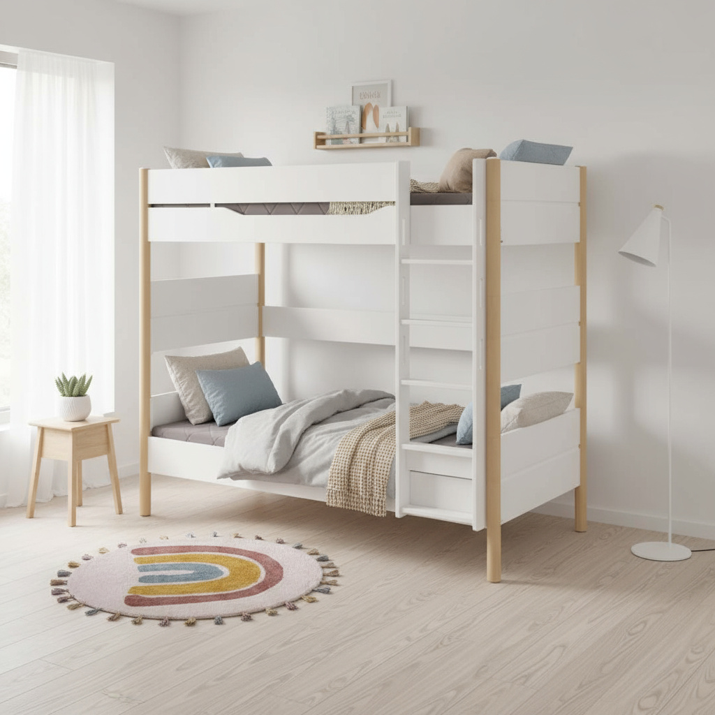 Etagenbett Ylvie Birke, mit gerader Leiter, 90 x 200 cm 3