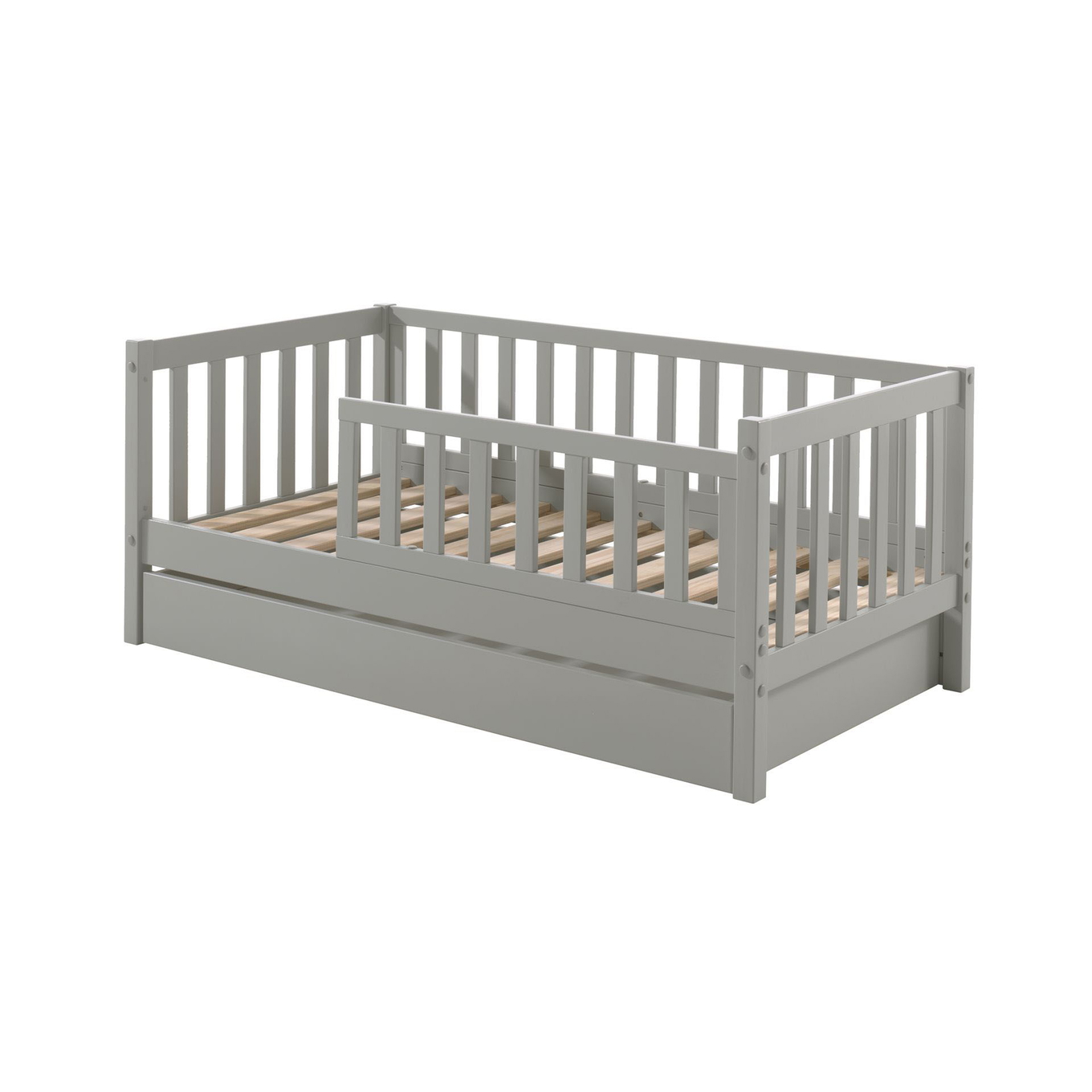 Juniorbett Peuterbed 70 x 140 cm inkl. Ausziehkasten Grau