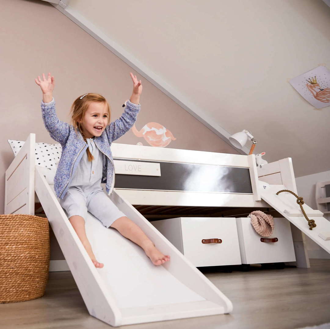 Kojenbett Climb & Slide Rollrost, Weiss lasiert #2