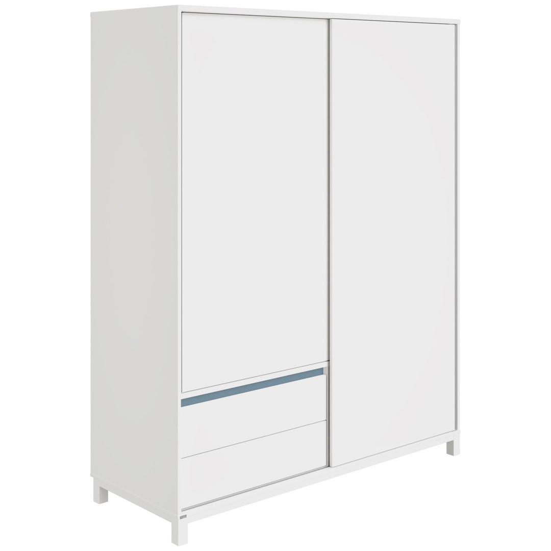 Kleiderschrank Olli mit Schiebetüren 2T2S Blau