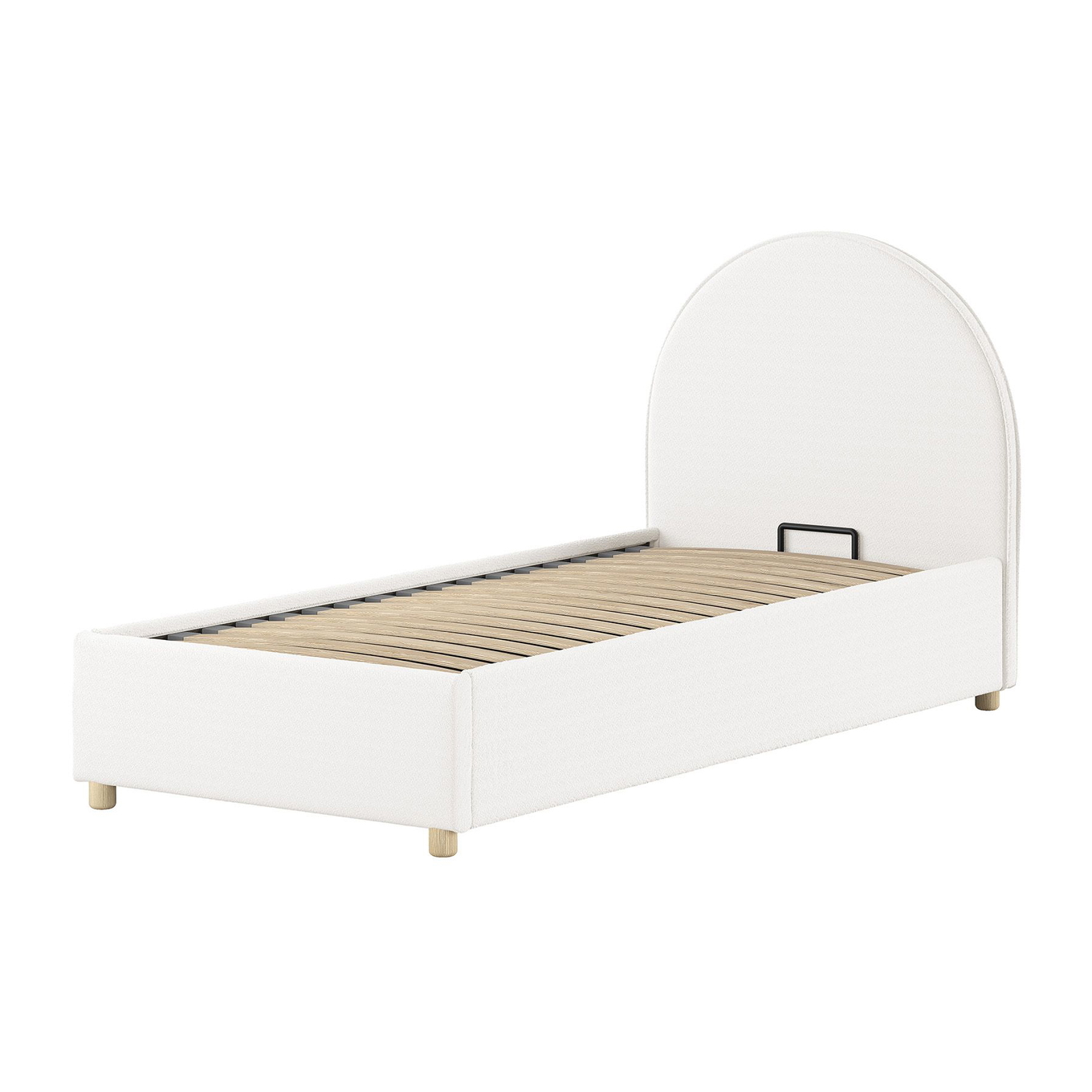 Bett Moon mit Stauraum Weiss, 90 x 200 cm