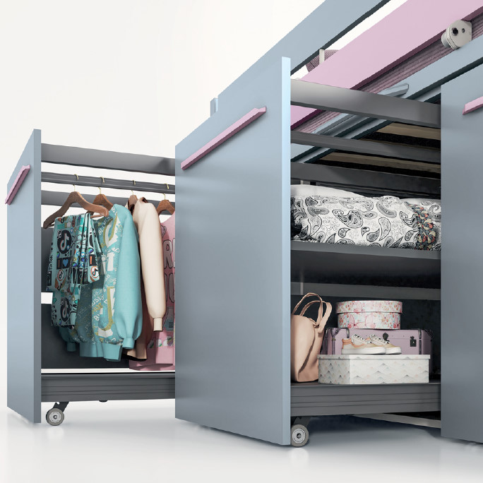 Halbhohes Bett Sky Grau #2