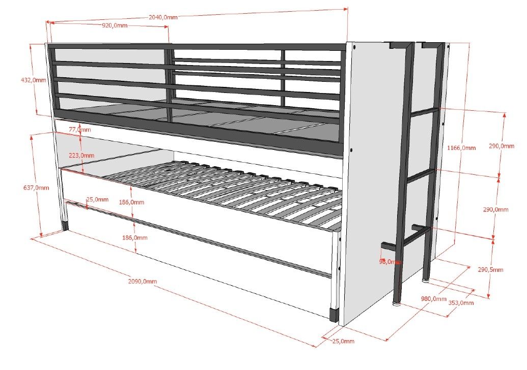 Etagenbett Sam mit viel Funktion Weiss 8