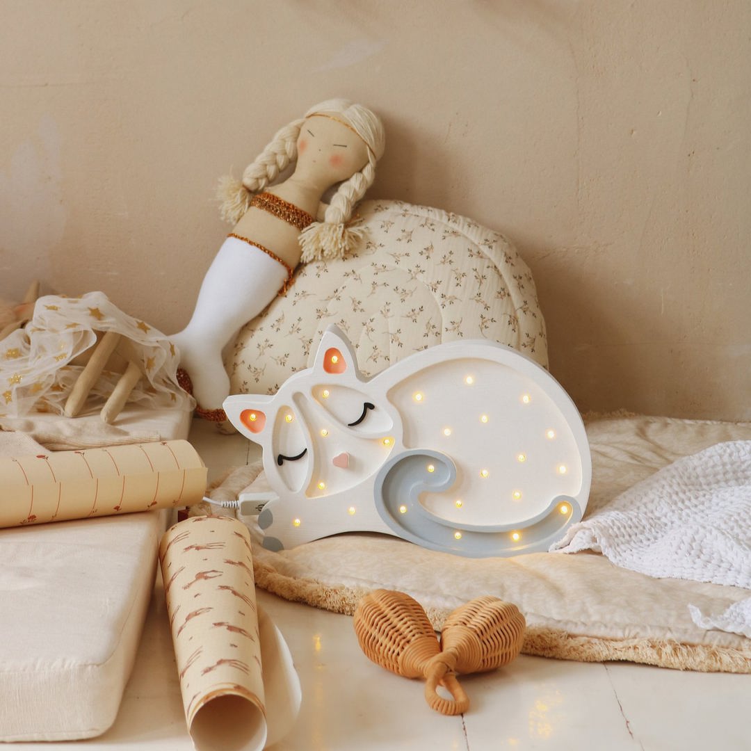 Nachtlampe Katze Weiss 3