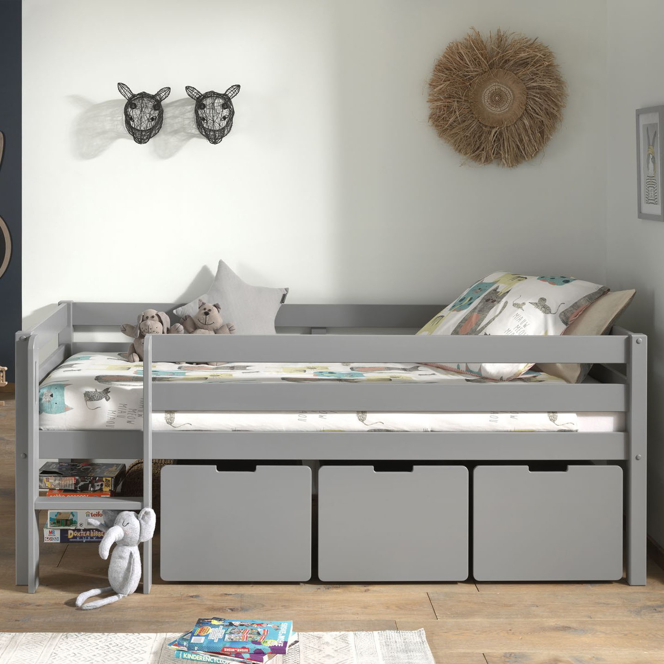 Bett Pino inkl. Schubladen Set Grau #2