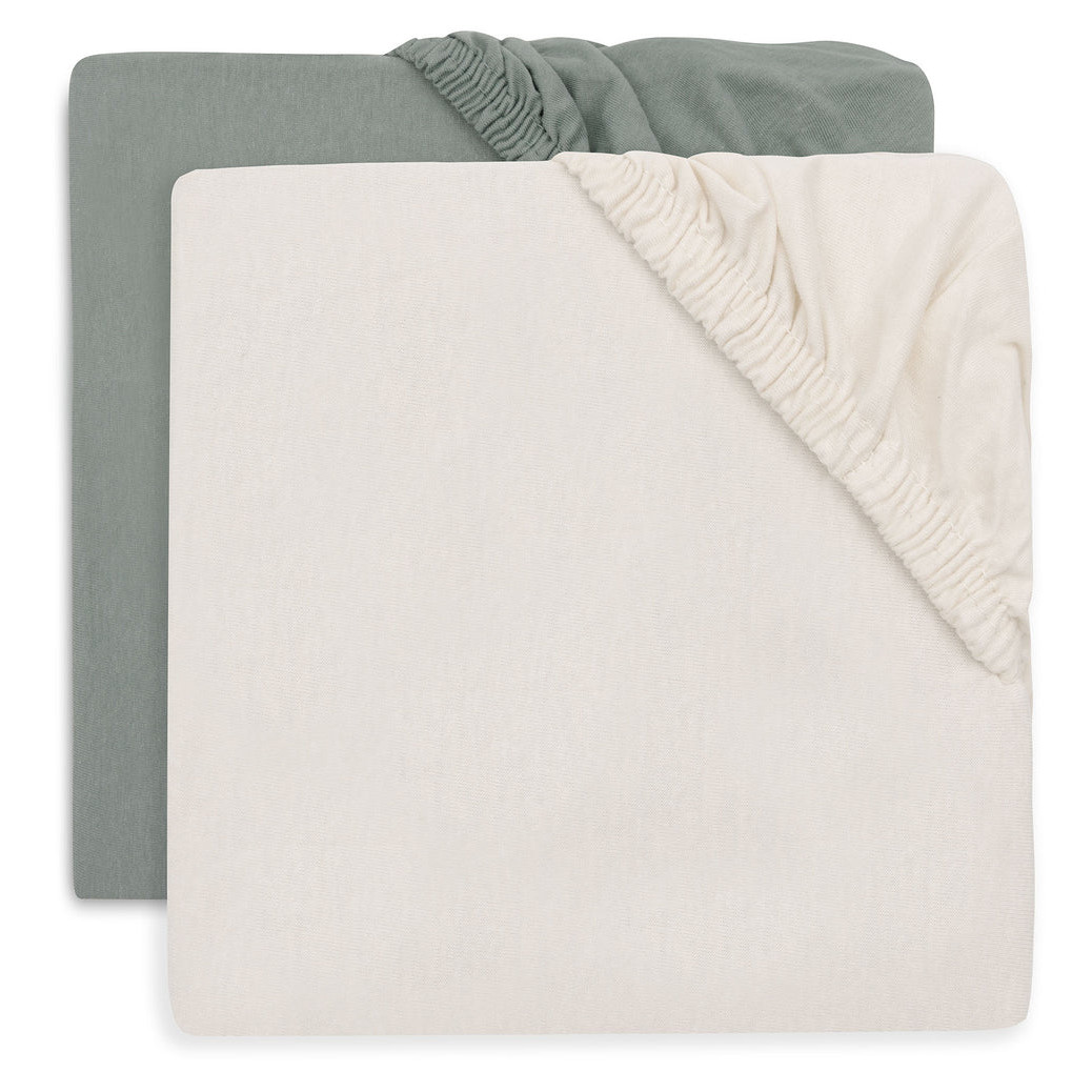 Fixleintuch Jersey 70x140cm 2er Pack Ivory, Sea Green