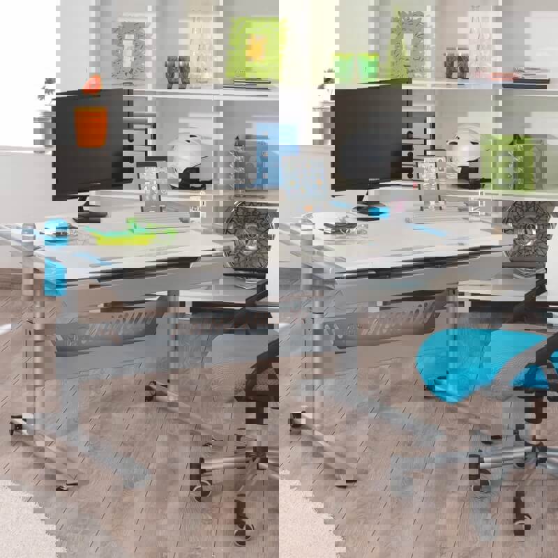 Schreibtisch Tablo Weiss Blau #2