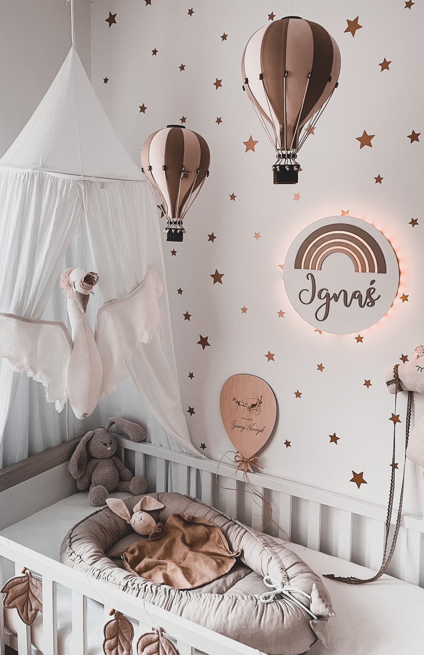 Deko Heissluftballon Braun Hellbraun L 3