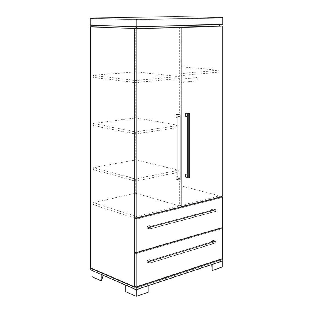 Kleiderschrank Kira 2-türig mit Schubladen, Nebraska 3